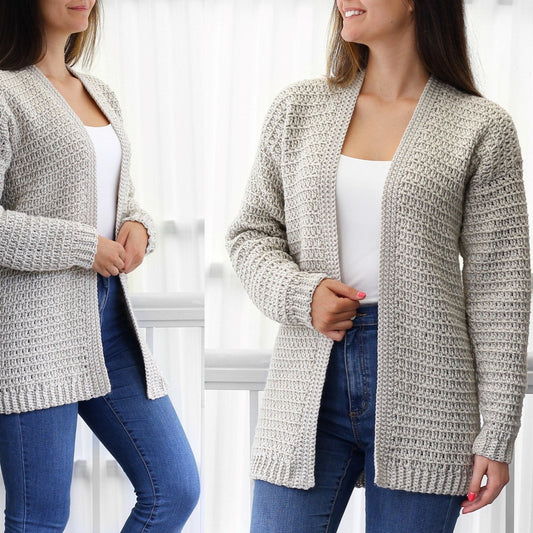 OLIVIA Cardigan Crochet Pattern | Relaxed Everyday Essential | PDF (XS–3XL) - Hakel Liebe