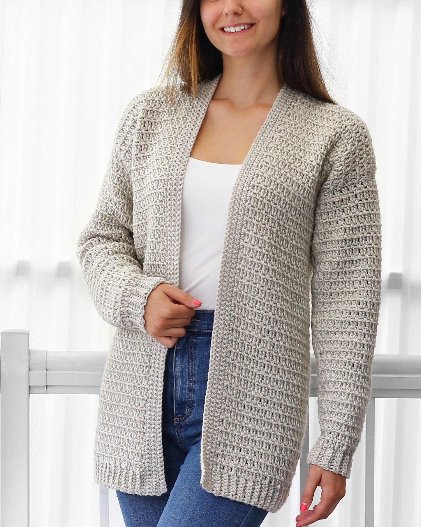 OLIVIA Cardigan Crochet Pattern | Relaxed Everyday Essential | PDF (XS–3XL) - Hakel Liebe