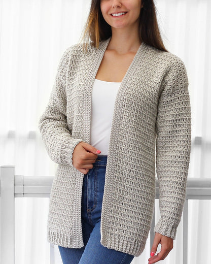 OLIVIA Cardigan Crochet Pattern | Relaxed Everyday Essential | PDF (XS–3XL) - Hakel Liebe