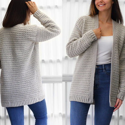 OLIVIA Cardigan Crochet Pattern | Relaxed Everyday Essential | PDF (XS–3XL) - Hakel Liebe