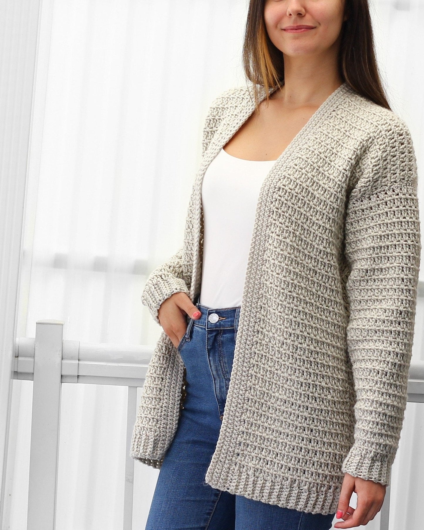 OLIVIA Cardigan Crochet Pattern | Relaxed Everyday Essential | PDF (XS–3XL) - Hakel Liebe