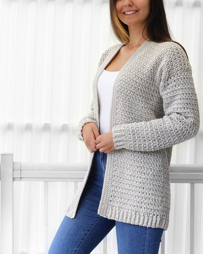 OLIVIA Cardigan Crochet Pattern | Relaxed Everyday Essential | PDF (XS–3XL) - Hakel Liebe