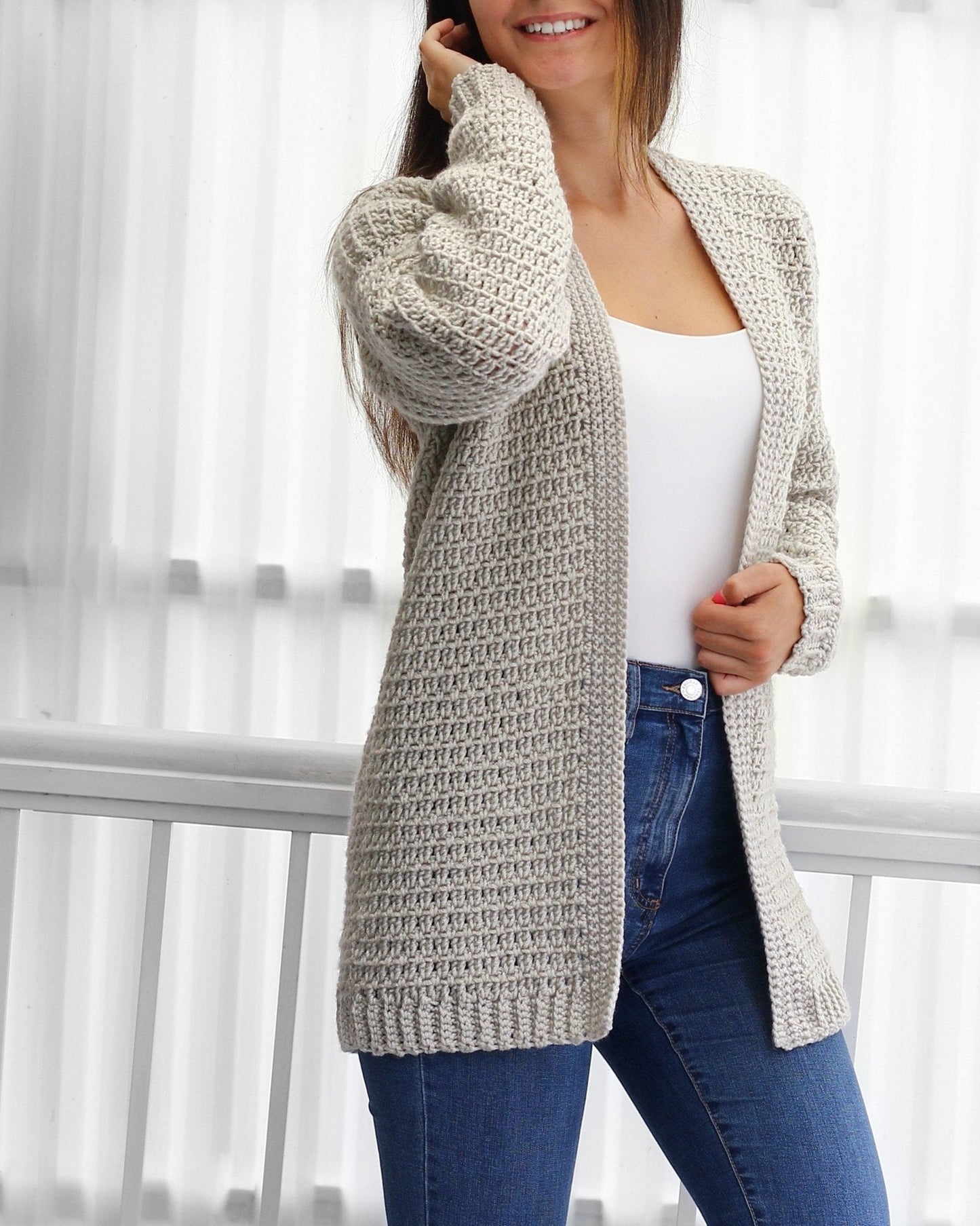 OLIVIA Cardigan Crochet Pattern | Relaxed Everyday Essential | PDF (XS–3XL) - Hakel Liebe
