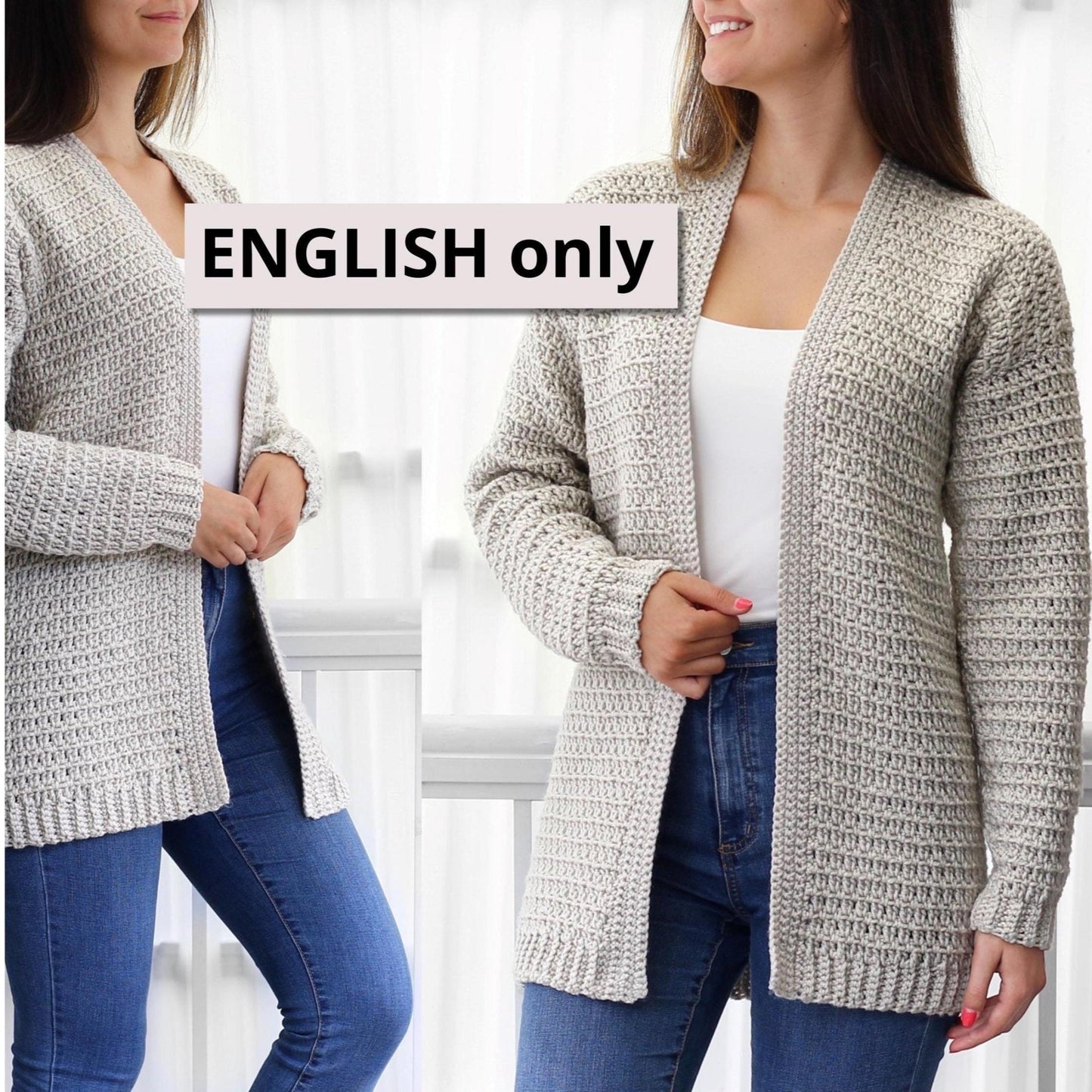OLIVIA Cardigan Crochet Pattern | Relaxed Everyday Essential | PDF (XS–3XL) - Hakel Liebe