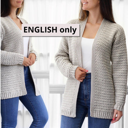OLIVIA Cardigan Crochet Pattern | Relaxed Everyday Essential | PDF (XS–3XL) - Hakel Liebe