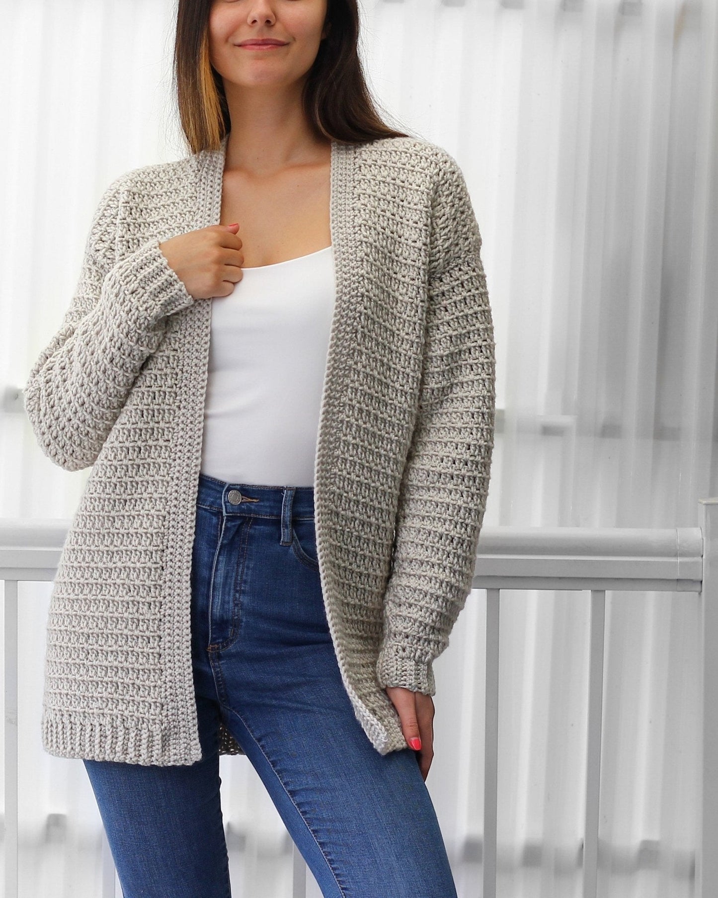 OLIVIA Cardigan Crochet Pattern | Relaxed Everyday Essential | PDF (XS–3XL) - Hakel Liebe