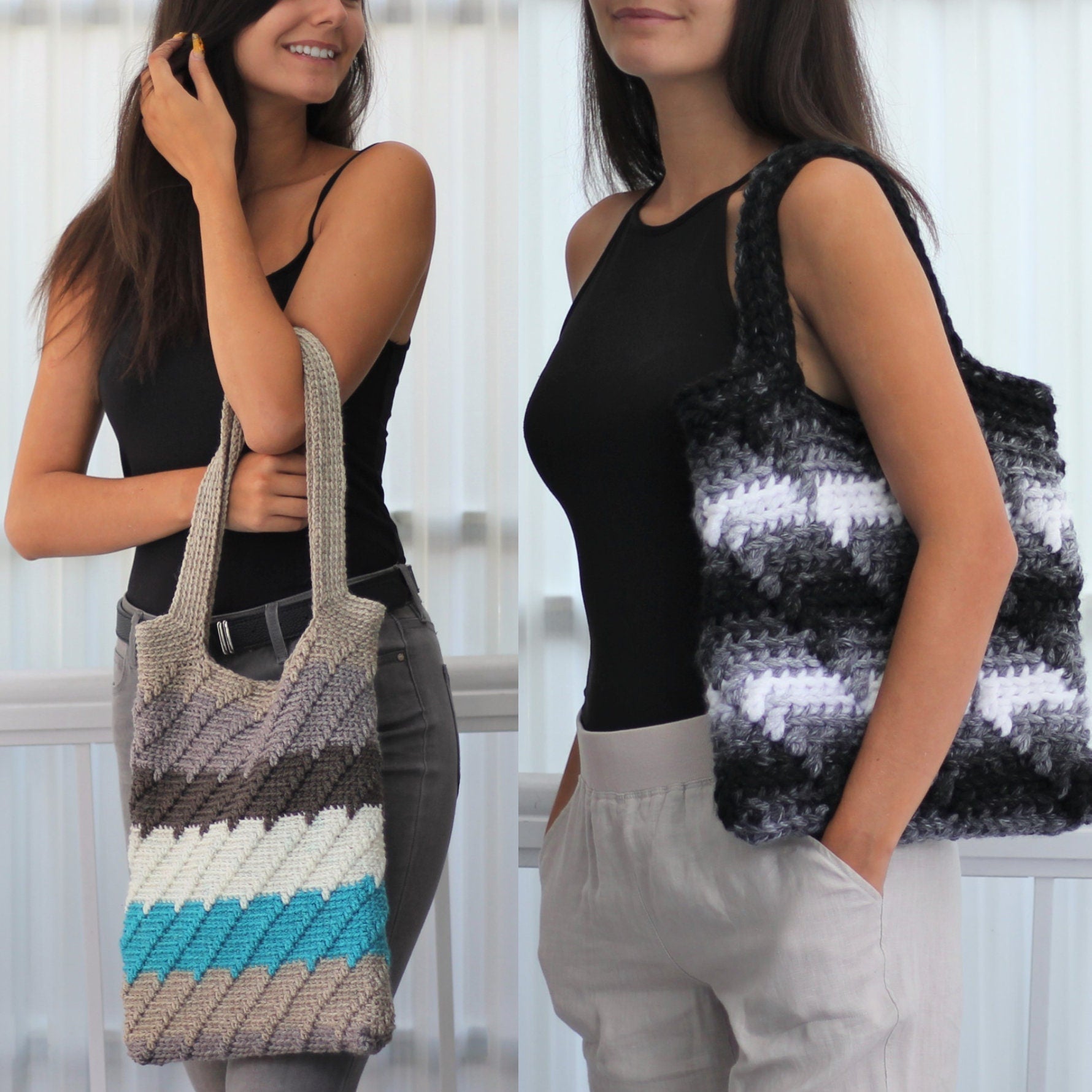 PARIS Handbag Crochet Pattern | Urban Boho Bag, Any Yarn Weight | PDF - Hakel Liebe