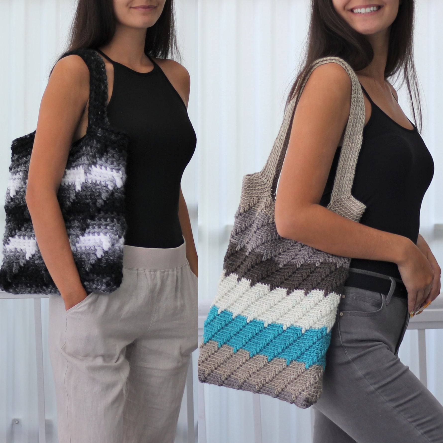 PARIS Handbag Crochet Pattern | Urban Boho Bag, Any Yarn Weight | PDF - Hakel Liebe