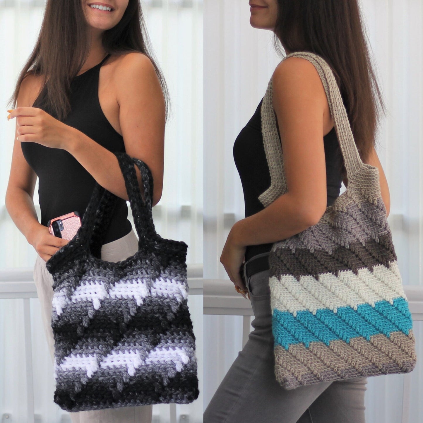 PARIS Handbag Crochet Pattern | Urban Boho Bag, Any Yarn Weight | PDF - Hakel Liebe