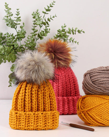 RILEY Chunky Beanie Crochet Pattern | Squishy Super Bulky Hat in 6 Sizes | PDF - Hakel Liebe