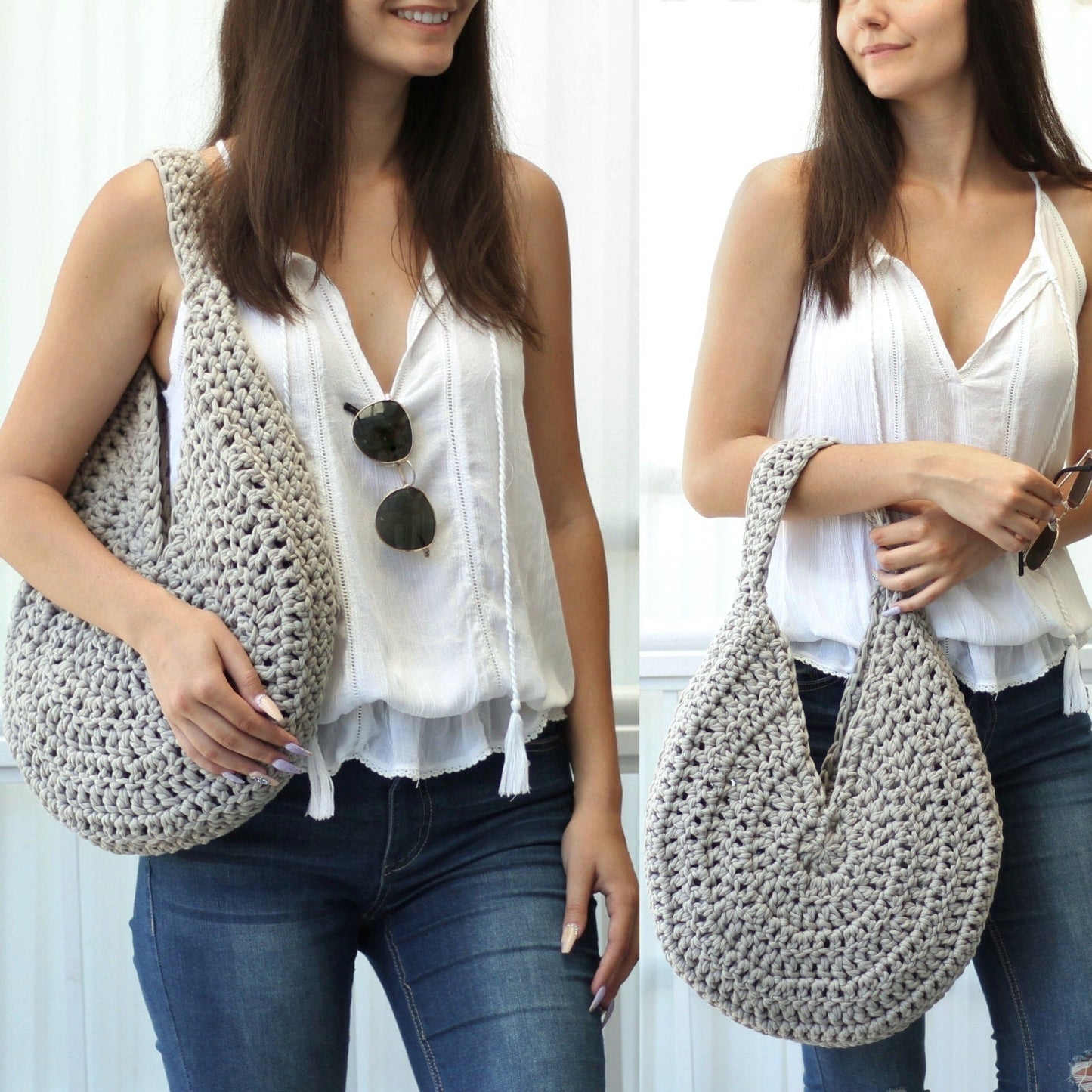 ROME Tote Crochet Pattern | Seamless Bag Worked in the Round | PDF - Hakel Liebe