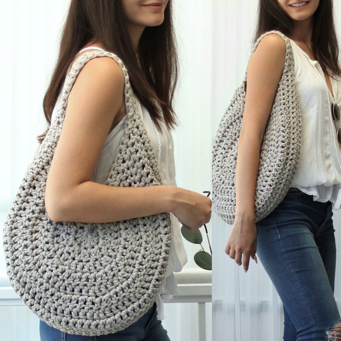 ROME Tote Crochet Pattern | Seamless Bag Worked in the Round | PDF - Hakel Liebe