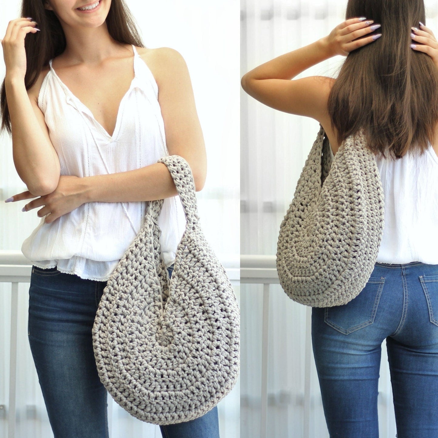 ROME Tote Crochet Pattern | Seamless Bag Worked in the Round | PDF - Hakel Liebe