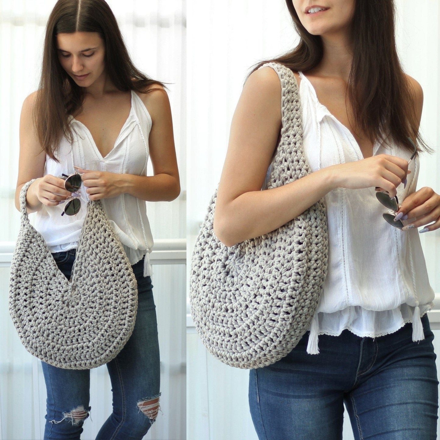 ROME Tote Crochet Pattern | Seamless Bag Worked in the Round | PDF - Hakel Liebe