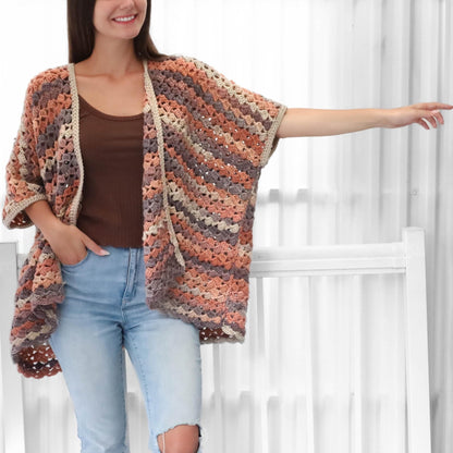 SARAH Poncho-Cardigan Crochet Pattern | Flowing Shell Stitch Layer | PDF (XS–4XL) - Hakel Liebe