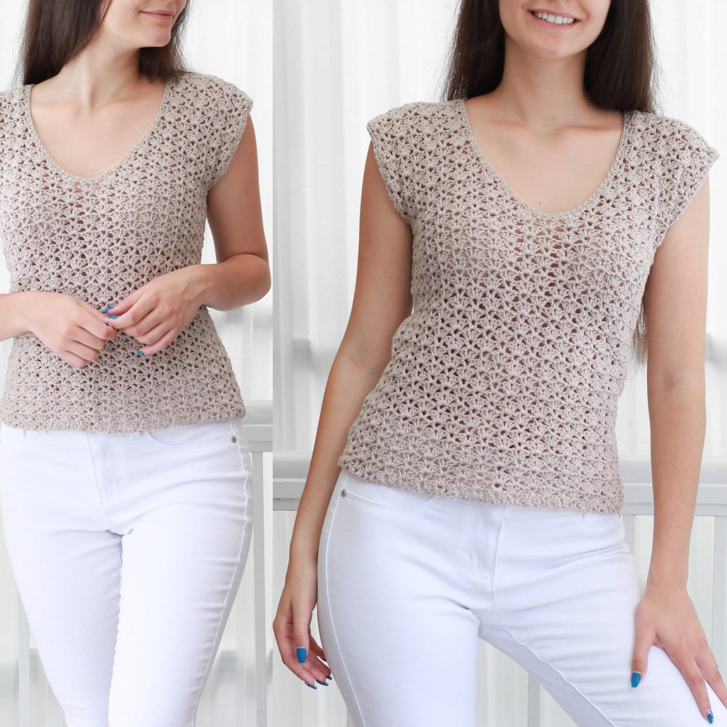 SOPHIA Lace Top Crochet Pattern | Delicate Summer Blouse | PDF (XS–2XL) - Hakel Liebe