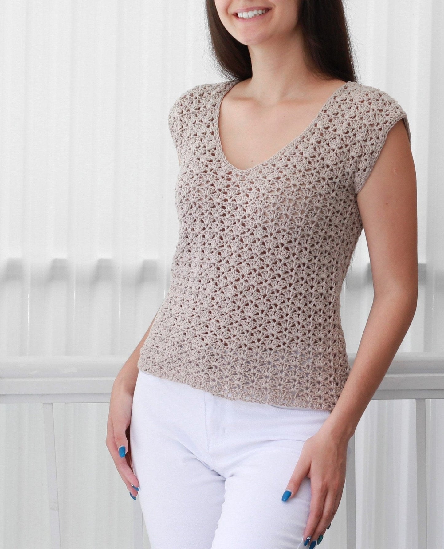 SOPHIA Lace Top Crochet Pattern | Delicate Summer Blouse | PDF (XS–2XL) - Hakel Liebe