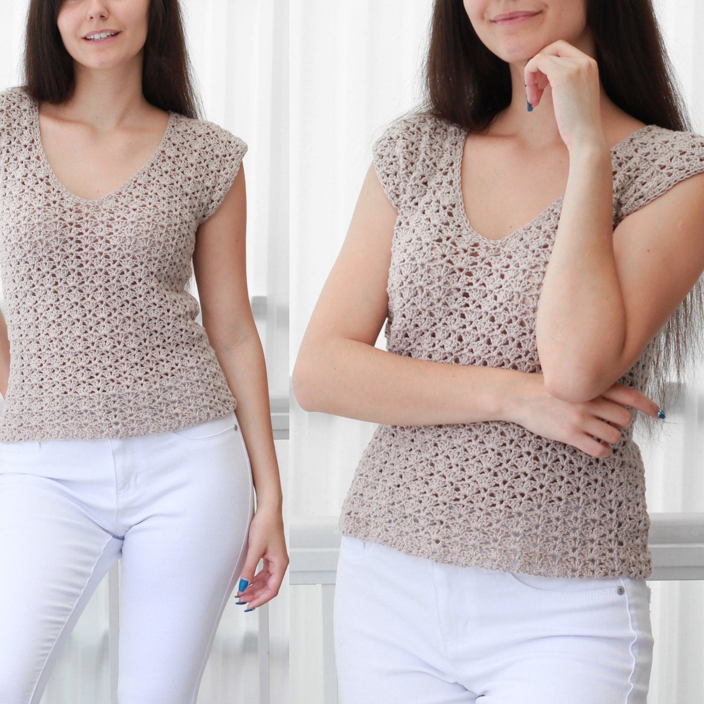 SOPHIA Lace Top Crochet Pattern | Delicate Summer Blouse | PDF (XS–2XL) - Hakel Liebe
