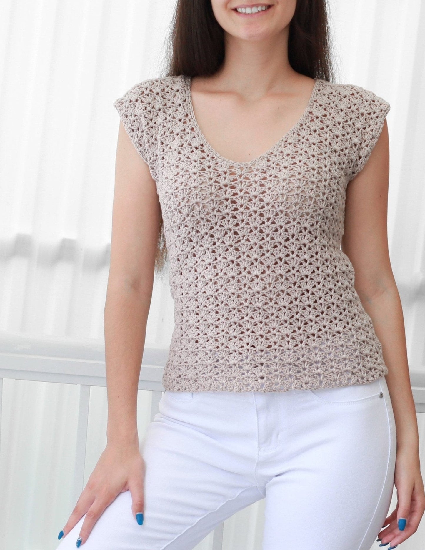 SOPHIA Lace Top Crochet Pattern | Delicate Summer Blouse | PDF (XS–2XL) - Hakel Liebe