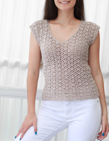SOPHIA Lace Top Crochet Pattern | Delicate Summer Blouse | PDF (XS–2XL) - Hakel Liebe