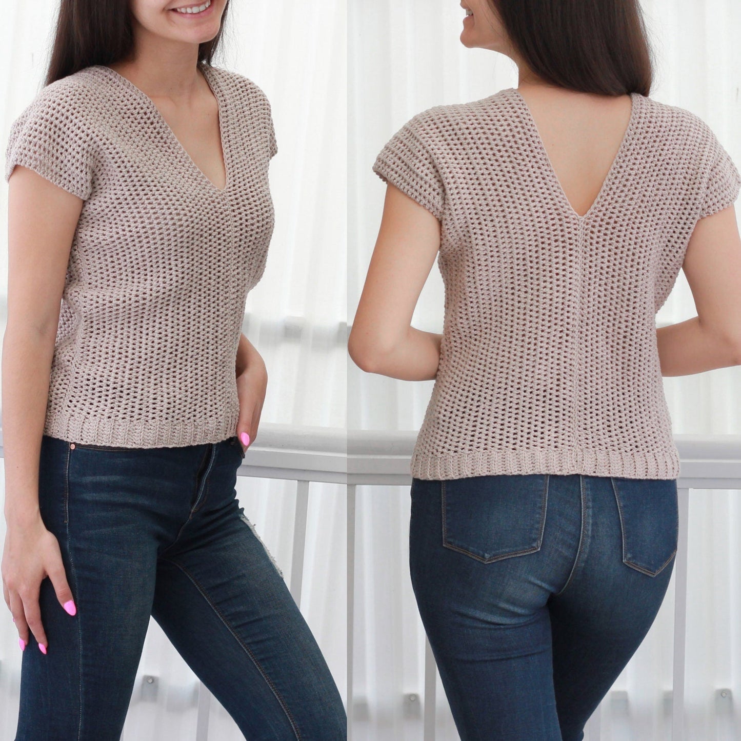 STELLA Crop Top Crochet Pattern | Flattering Boho Tank | PDF (XS–2XL) - Hakel Liebe