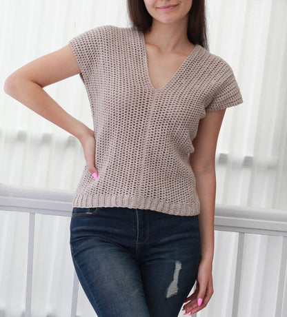 STELLA Crop Top Crochet Pattern | Flattering Boho Tank | PDF (XS–2XL) - Hakel Liebe