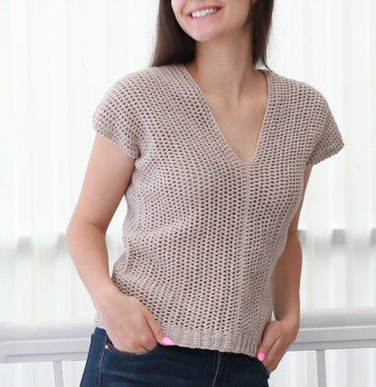 STELLA Crop Top Crochet Pattern | Flattering Boho Tank | PDF (XS–2XL) - Hakel Liebe