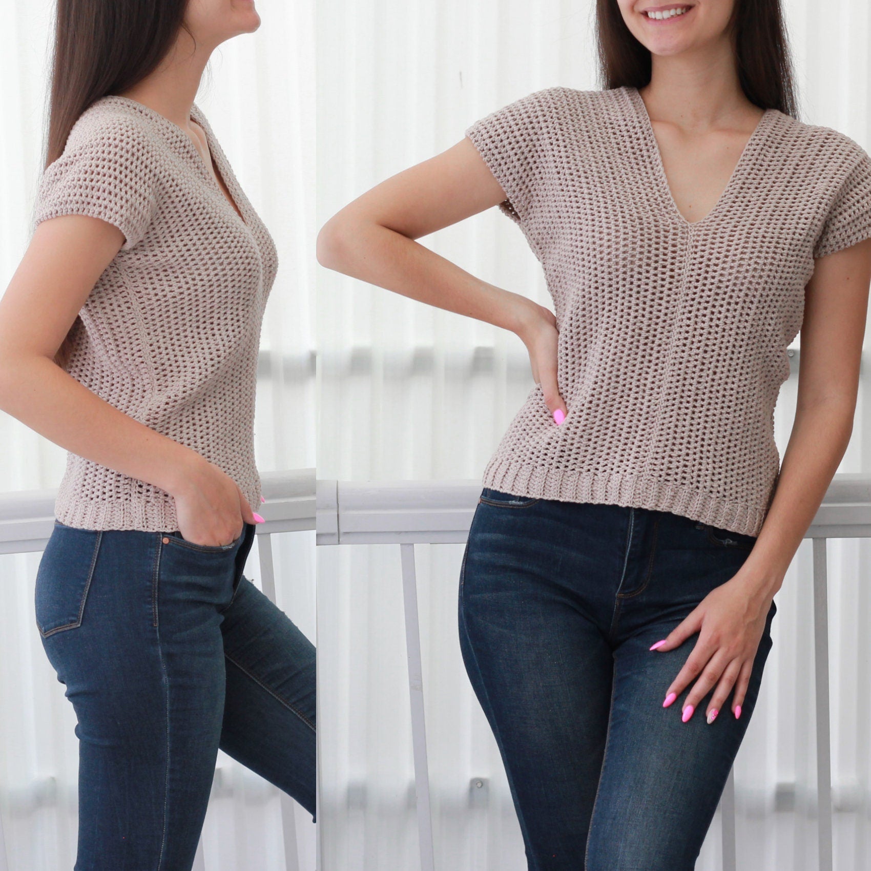 STELLA Crop Top Crochet Pattern | Flattering Boho Tank | PDF (XS–2XL) - Hakel Liebe