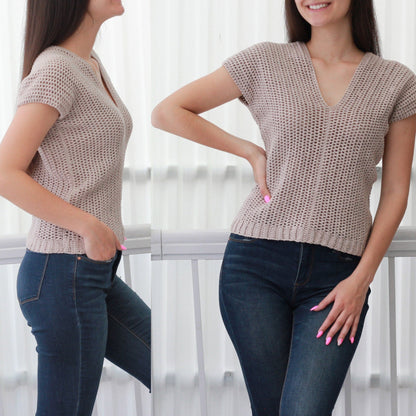 STELLA Crop Top Crochet Pattern | Flattering Boho Tank | PDF (XS–2XL) - Hakel Liebe