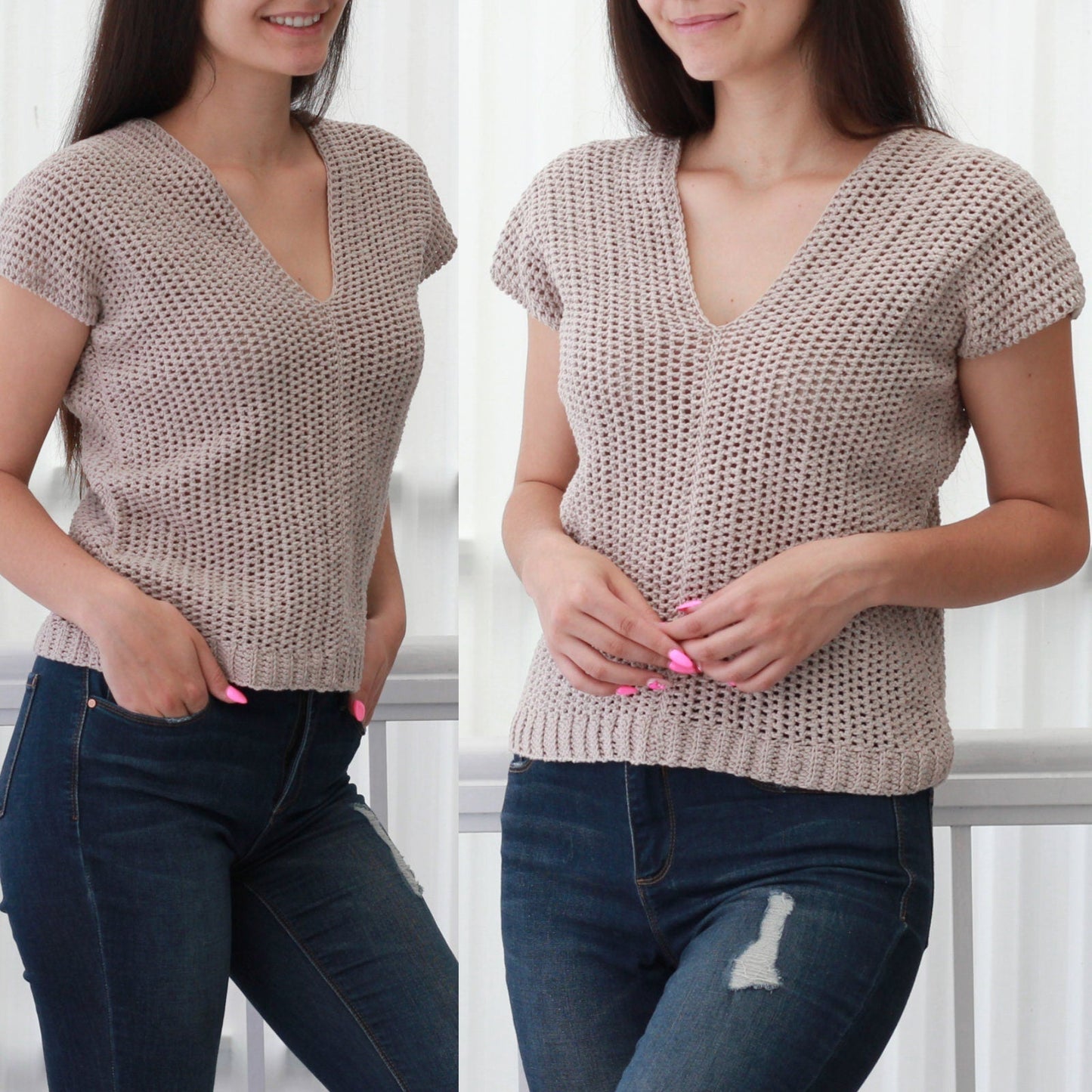 STELLA Crop Top Crochet Pattern | Flattering Boho Tank | PDF (XS–2XL) - Hakel Liebe