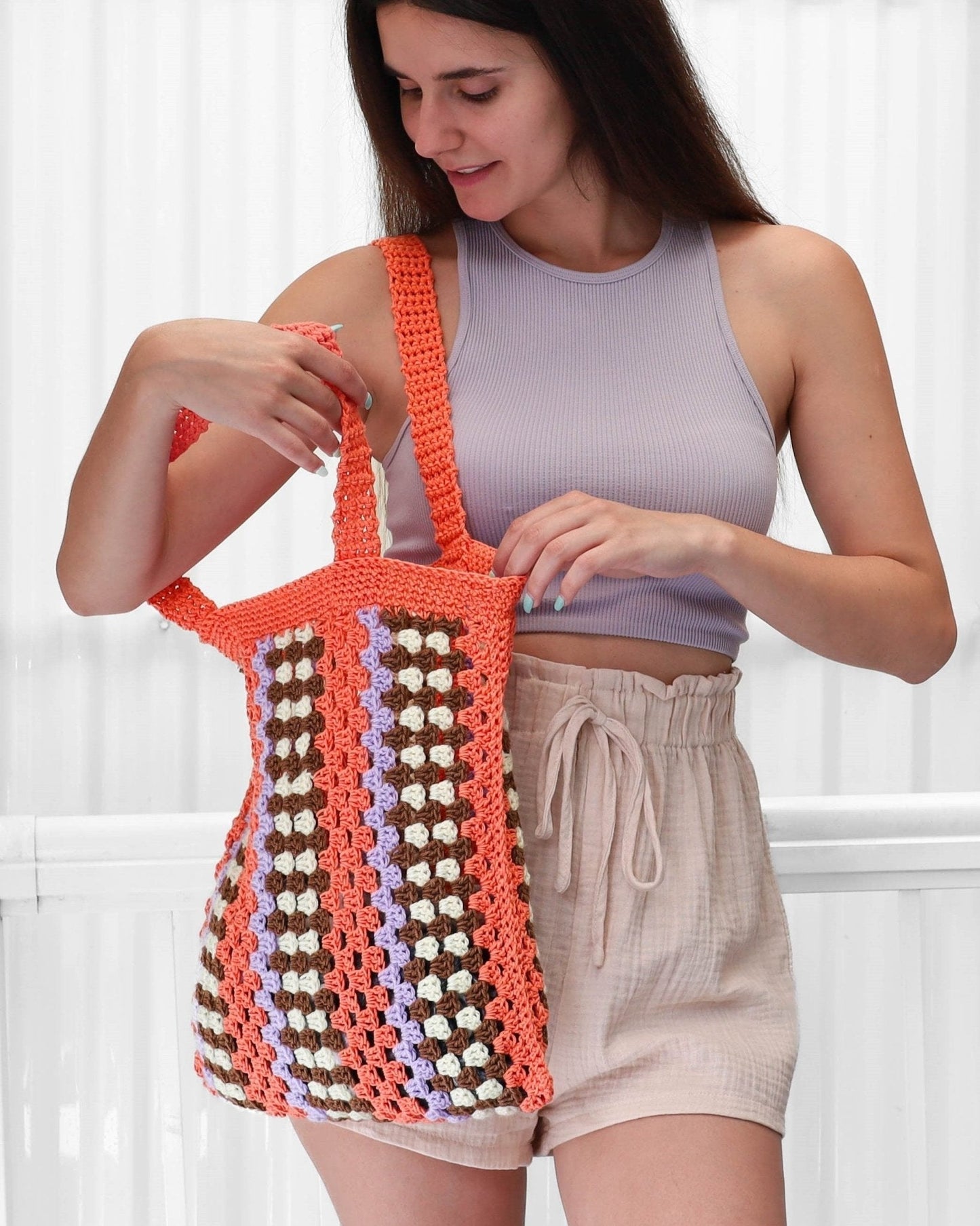 TAYLOR Granny Bag Crochet Pattern | Iconic Color-Sequence Tote | PDF - Hakel Liebe