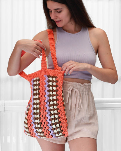 TAYLOR Granny Bag Crochet Pattern | Iconic Color-Sequence Tote | PDF - Hakel Liebe