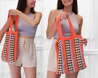 TAYLOR Granny Bag Crochet Pattern | Iconic Color-Sequence Tote | PDF - Hakel Liebe