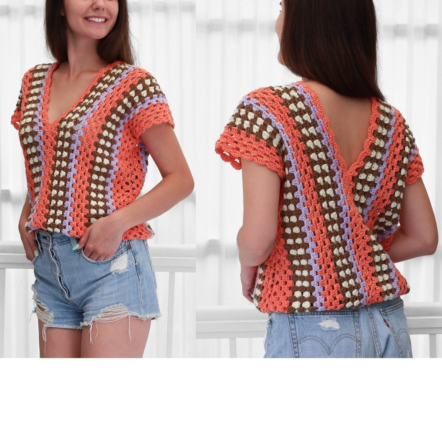 TAYLOR Top Crochet Pattern | Airy Statement Top | PDF (XS–3XL) - Hakel Liebe