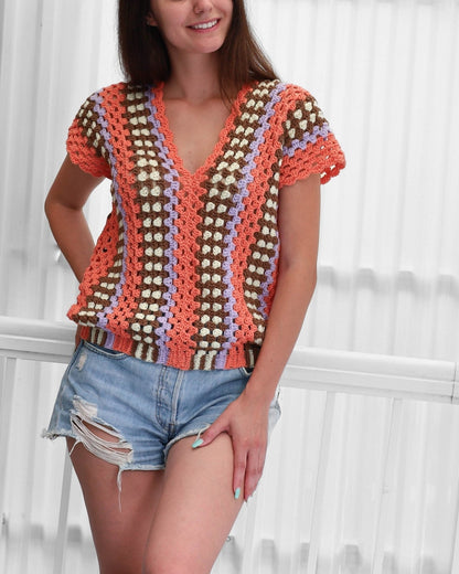 TAYLOR Top Crochet Pattern | Airy Statement Top | PDF (XS–3XL) - Hakel Liebe