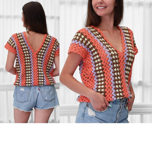 TAYLOR Top Crochet Pattern | Airy Statement Top | PDF (XS–3XL) - Hakel Liebe