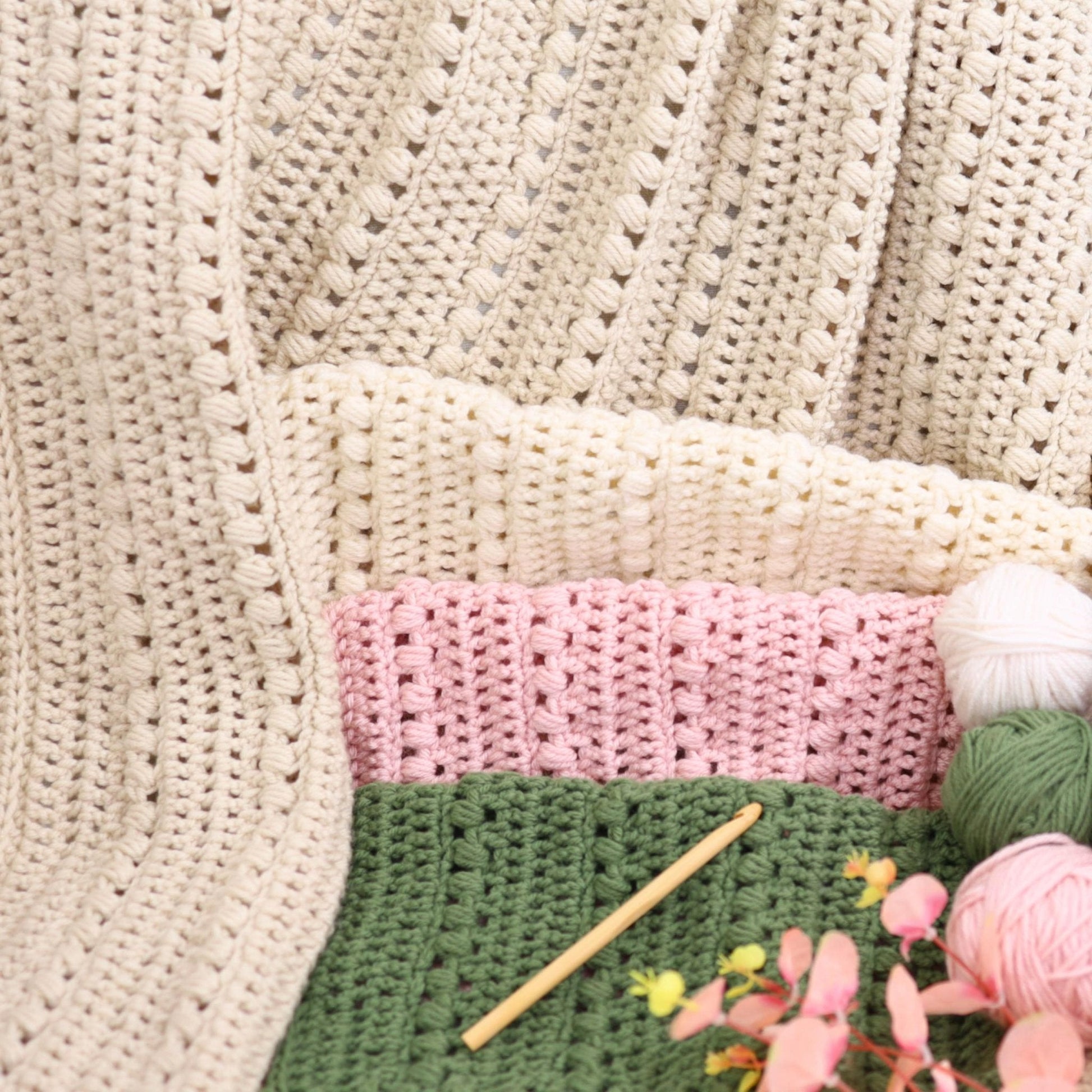 TUSCANY Blanket Crochet Pattern | Puff Stitch Throw in 16 Sizes | PDF - Hakel Liebe