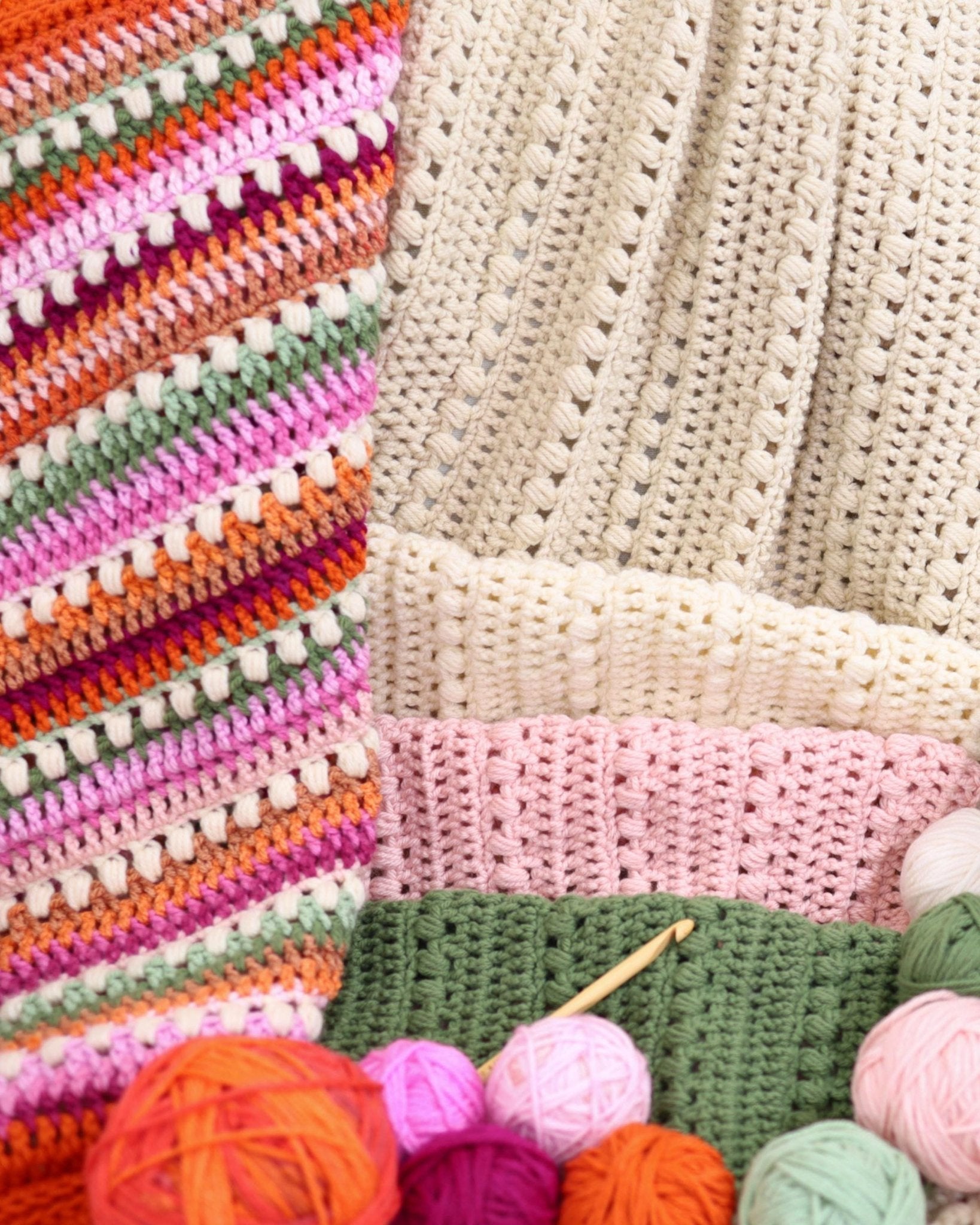 TUSCANY Blanket Crochet Pattern | Puff Stitch Throw in 16 Sizes | PDF - Hakel Liebe