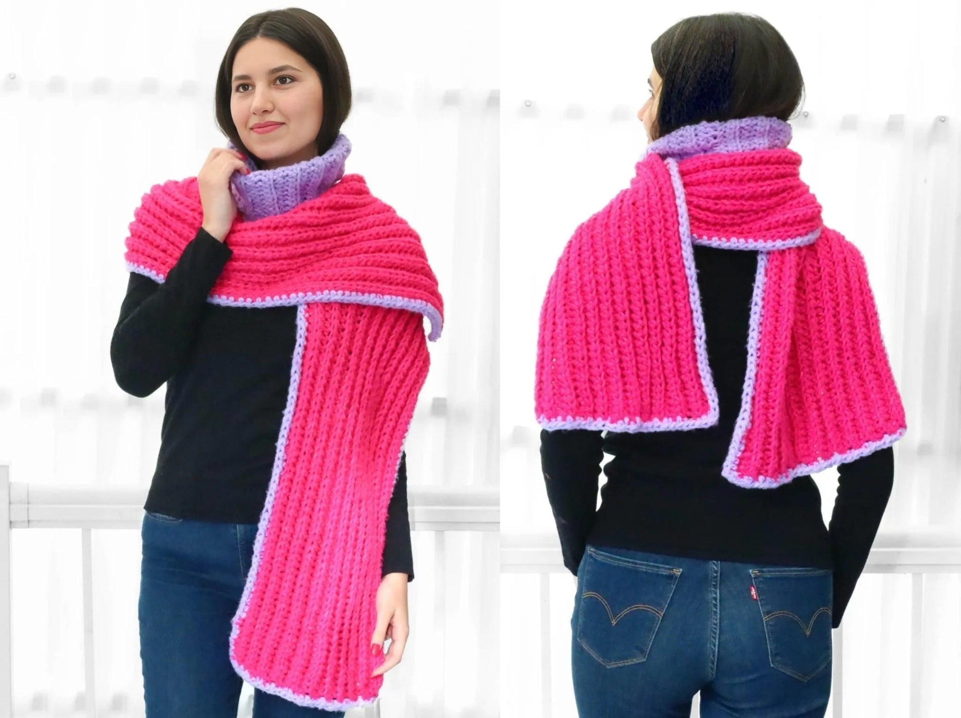 VICTORIA Turtleneck Scarf Crochet Pattern | Scarf, Hood & Cowl in One | PDF (Kids–Adult) - Hakel Liebe