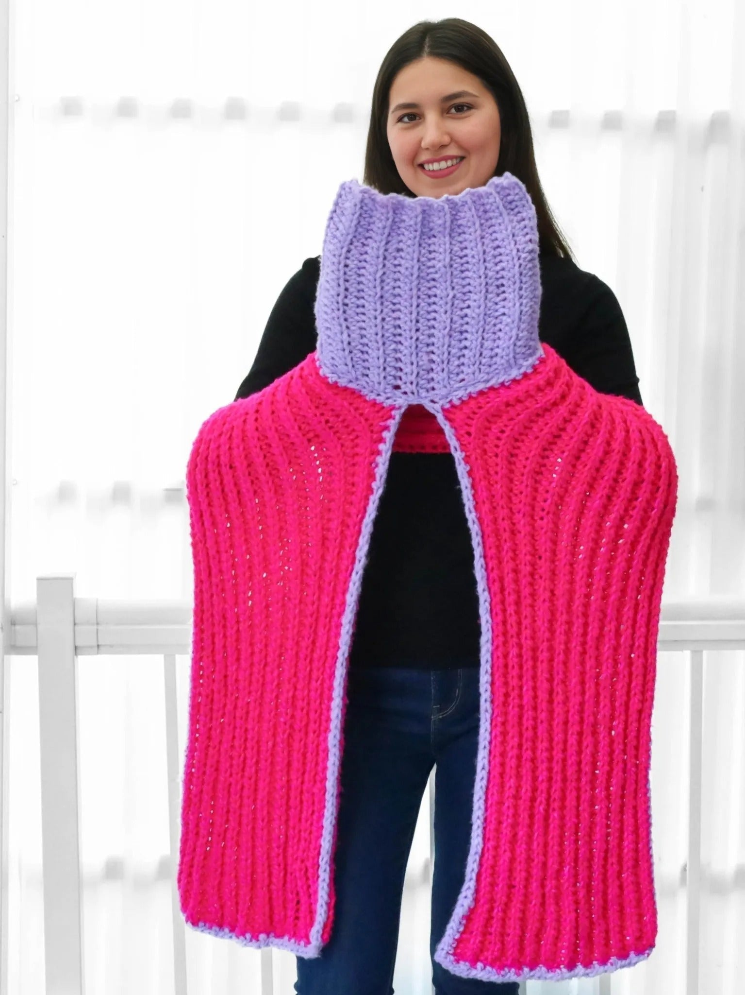 VICTORIA Turtleneck Scarf Crochet Pattern | Scarf, Hood & Cowl in One | PDF (Kids–Adult) - Hakel Liebe