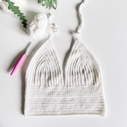 CROCHET PATTERN & VIDEO/ Stroll in The Park Halter Top, crochet halter top, crochet tank top, size inclusive, pdf, summer crochet pattern