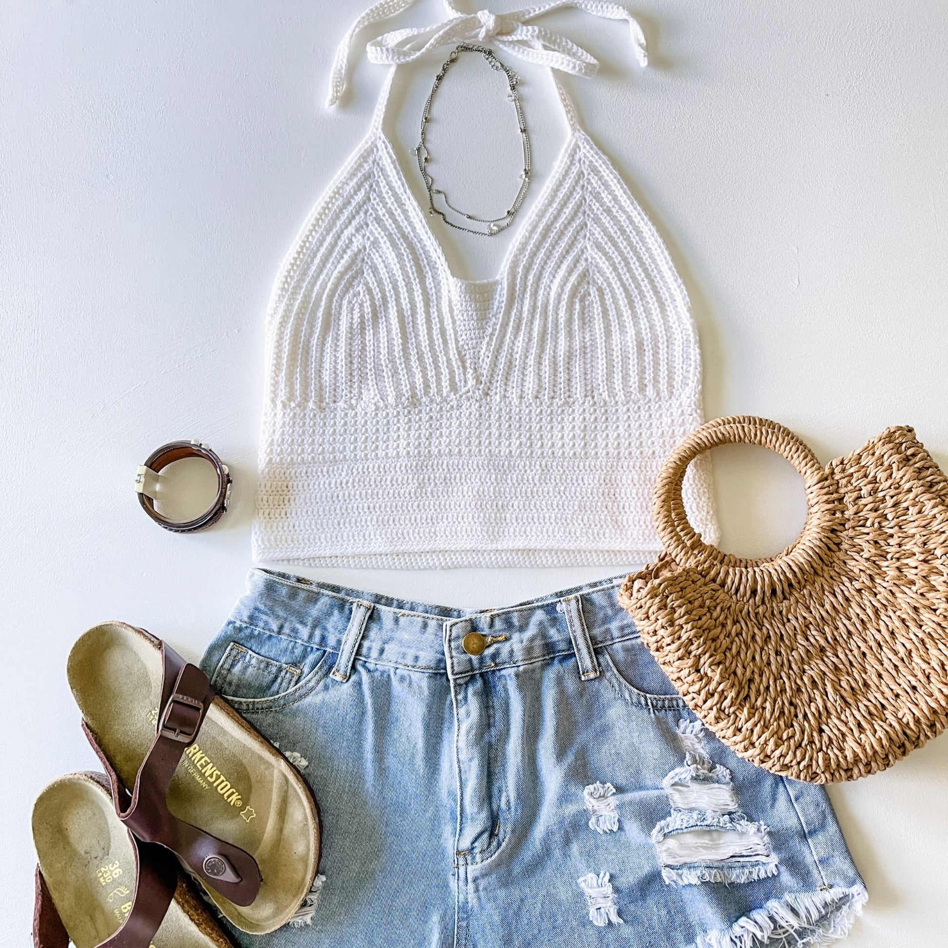 CROCHET PATTERN & VIDEO/ Stroll in The Park Halter Top, crochet halter top, crochet tank top, size inclusive, pdf, summer crochet pattern