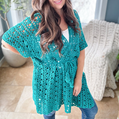 CROCHET PATTERN & VIDEO / Pdf digital download, Crochet Beach Coverup , Crochet Lace Cardigan, sizes xs-5x, beachwear, crochet lace, kimono