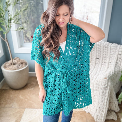 CROCHET PATTERN & VIDEO / Pdf digital download, Crochet Beach Coverup , Crochet Lace Cardigan, sizes xs-5x, beachwear, crochet lace, kimono