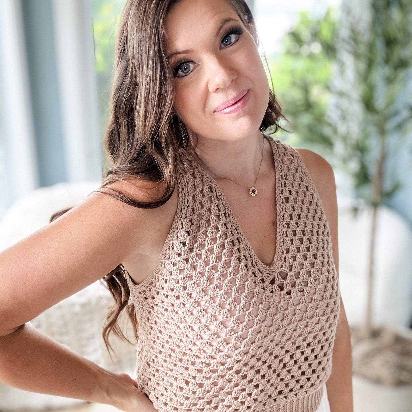 CROCHET PATTERN & VIDEO/ Granny Stitch Crochet Tank Top Pattern, Summer Crochet Top, Crochet Lace Top, V-Neck Tank Top Pattern, sizes Xs-5X
