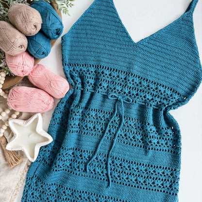 CROCHET PATTERN & VIDEO/ Caribbean Cocktail Coverup Pattern, Crochet Beach Coverup, Women's Summer Crochet Pattern, Sizes Xs-5X, Pdf Pattern