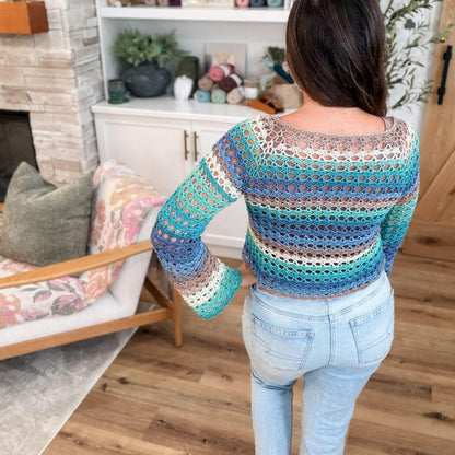 CROCHET PATTERN & VIDEO/ Solea Shell Stitch Cardigan Pattern, Summer Cardigan, Top-Down Cardigan, Xs-5X, Seamless, Pdf