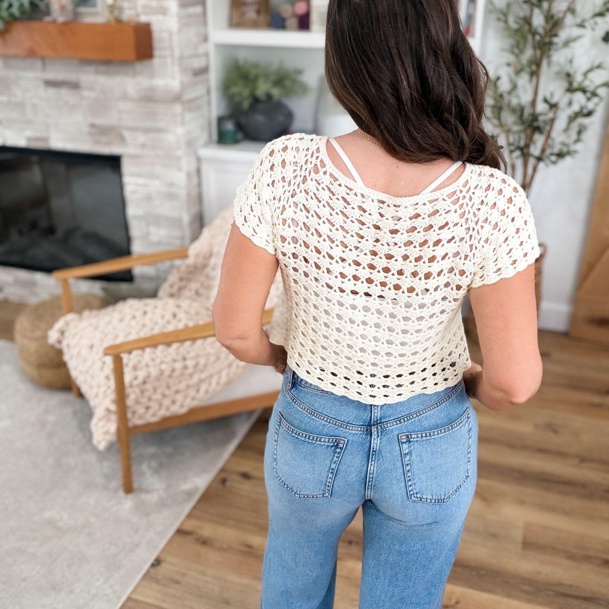 CROCHET PATTERN & VIDEO/ Solea Shell Stitch Cardigan Pattern, Summer Cardigan, Top-Down Cardigan, Xs-5X, Seamless, Pdf