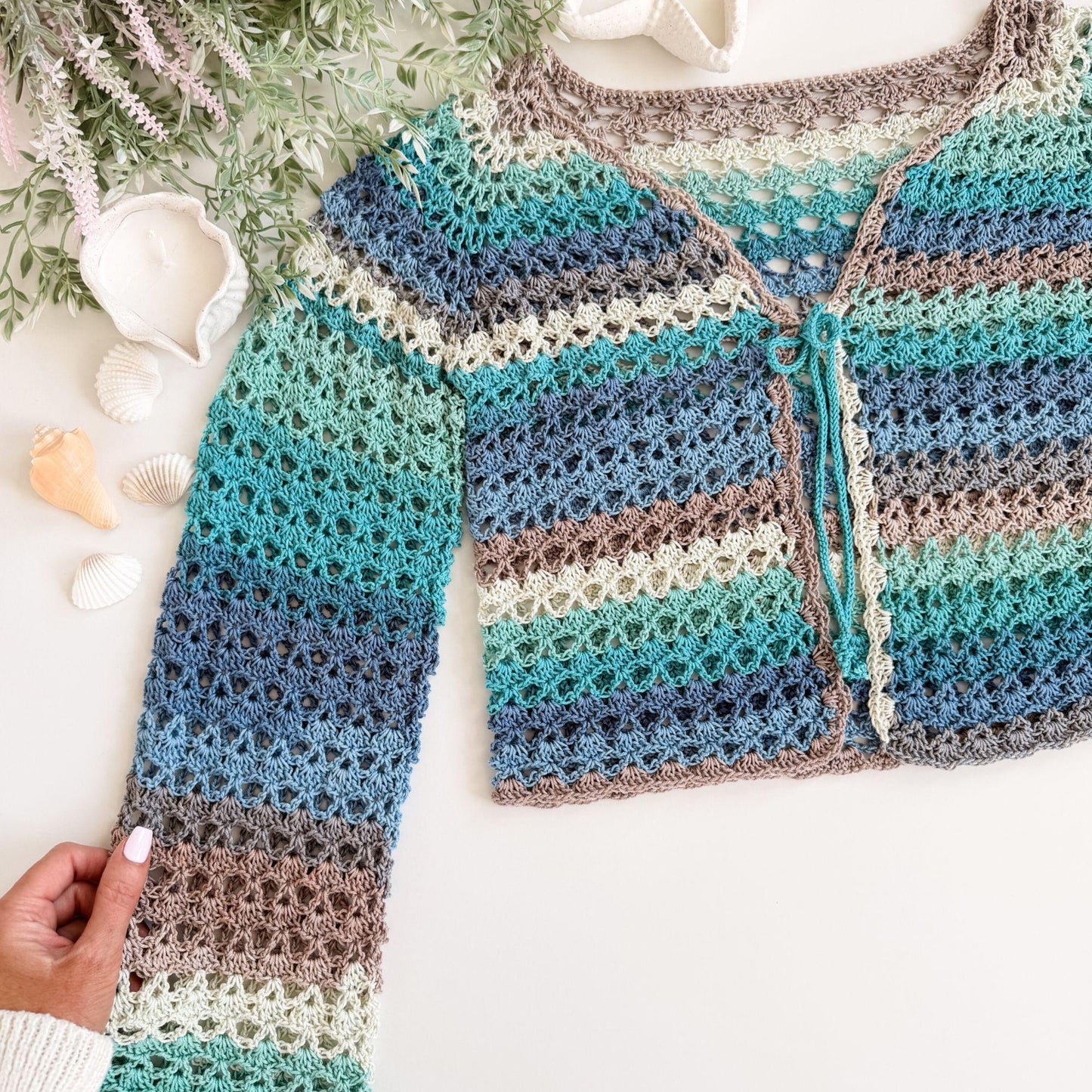 CROCHET PATTERN & VIDEO/ Solea Shell Stitch Cardigan Pattern, Summer Cardigan, Top-Down Cardigan, Xs-5X, Seamless, Pdf