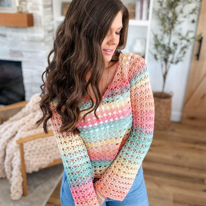 CROCHET PATTERN & VIDEO/ Selene Shell Stitch Top, Seamless Crochet Top, Top-Down Crochet Top, Easy Shell Stitch, Xs-5X, Pdf, Summer Top